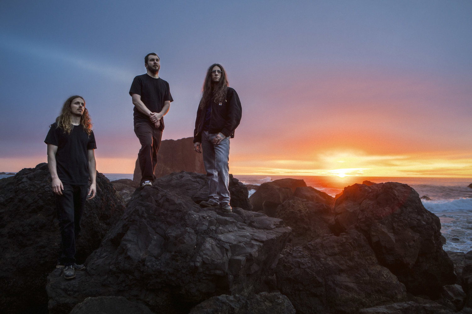 YOB is Aaron Rieseberg – bass, &nbsp; Travis Foster - drums, Mike Scheidt – vocals/guitar . Photo by Jimmy Hubbard.
